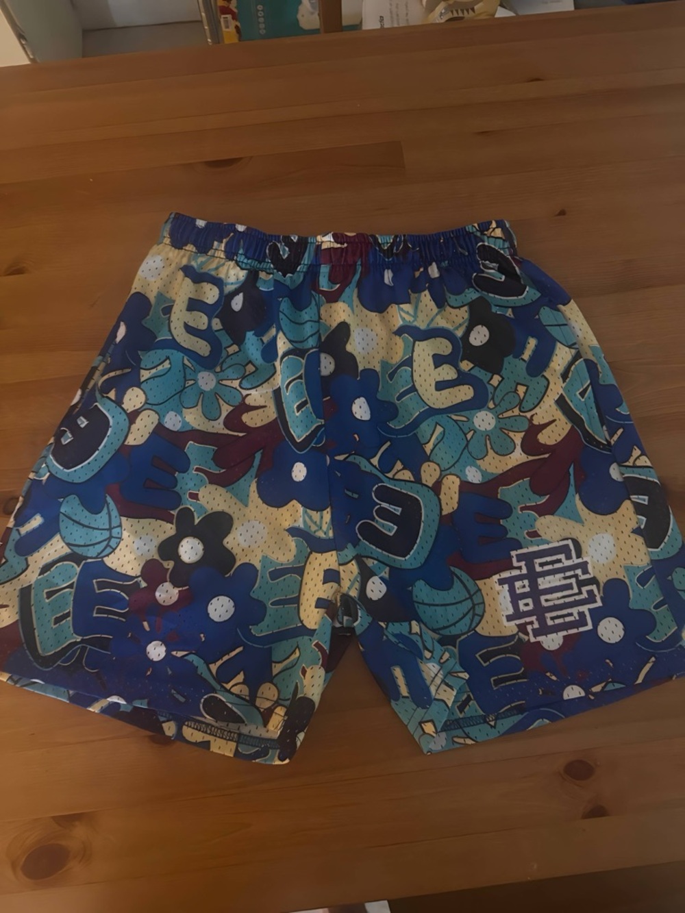 Colorful Floral Graphic Mesh Shorts